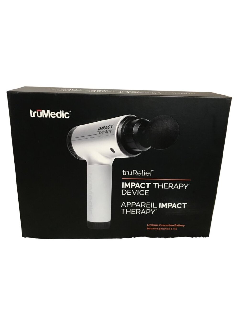 truMedic IMPACT Therapy Device Massage Gun 5 Heads Adjustable Speed NEW